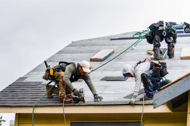 Professional Gutter Installation technician working in River Edge, NJ
